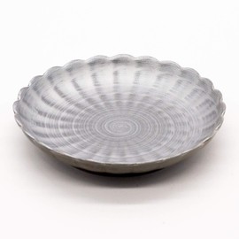 24to3 477383 Nishitomi Pottery Hasami Ware Chrysanthemum Shape, Small Plate, Approx. 4.3 inches (11 cm), Silver Roll, Made in Japan