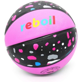 REBOILPHASE Baloncesto de goma tamaño 4 – Balón de baloncesto para niños, baloncesto pequeño, balones de baloncesto juveniles, regalo de baloncesto