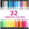 Zenacolor 32 Fabric Markers Pens - Non Toxic, Indelible and
