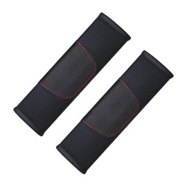 JNNJ 2 Stück Auto Sicherheitsgurt Pads, Abnehmbare Sicherheitsgurt Schulter Protector, Leder Patchwork Sicherheitsgurt Schulterpolster Für Erwachsene Und Kinder(Schwarz)