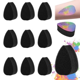 Face Paint Sponges 24 Pack | Oval & Half-Round Styles | High-Density Soft Black Sponges for Face Painting, Body Art, Makeup, Watercolours, Crafts, Pottery, Clay Work & Cleaning | Reusable &