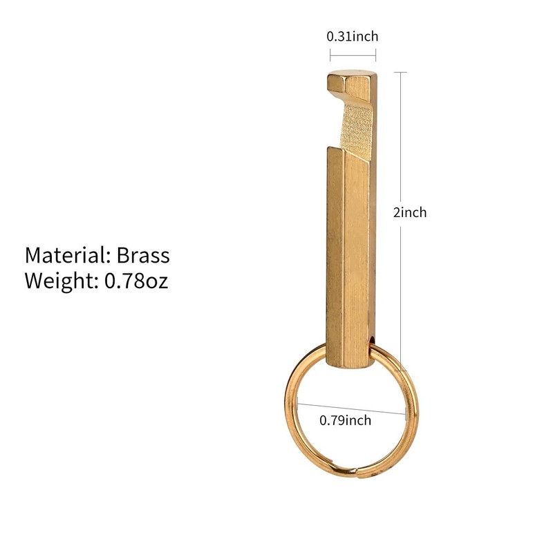 NBGDY 2PCS Solid Brass Keychain Beer Bottle Opener with Brass