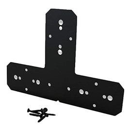 OZCO Ironwood T-Tie Plate Connectors, 4", Galvanized Steel, Powder Coated Finish, Black, 1 Piece