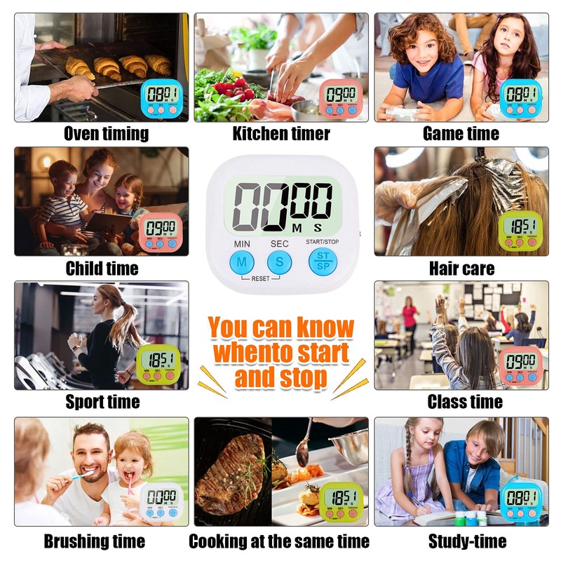 4-Piece Multi-Function Electronic Timer, Learning Management, Suitable for Kitchen, Study,