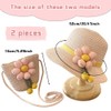 OPVXZAD Straw Hat and Small Bag Set Flower Visor Sun