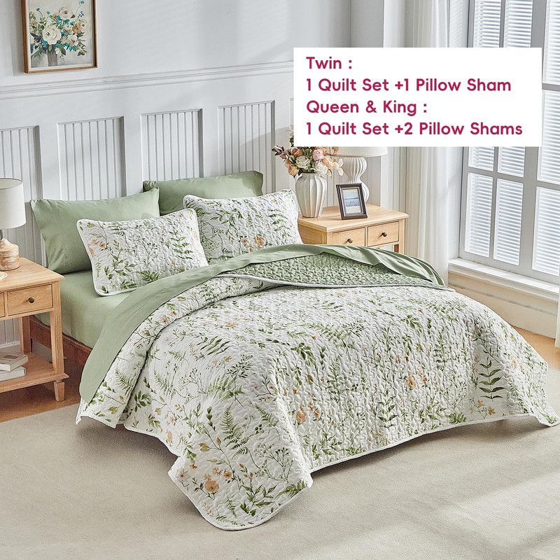 Floral Quilt Set 3 Piece Flower Quilt Sets Queen Size