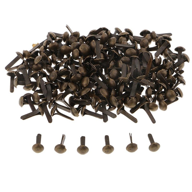 zalati Split Pins 200 Pieces Metal Paper Fasteners Round Head