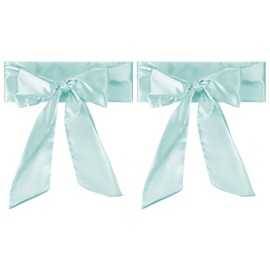 PATIKIL Satin Sash Belt, 2 Pcs Wedding Party Bridal Blank Satin Waist Belts Prom Accessory for Graduation Birthday Decoration DIY Accessory Homecoming, Light Blue