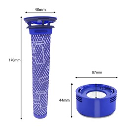 V8 Filter Compatible with Dysons, 2 Pieces V7 V8 HEPA Post Motor Filter Kit & 2 Pre Filters Replacement Filters for Dyson V7 V8 Animal for Dyson # DY-96566101, DY-96747801