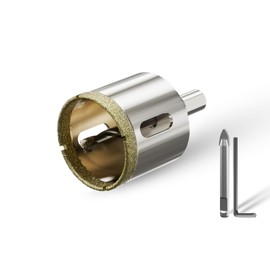 CSOOM 42 mm Glass Drill Hole Saw with 2 x Centring Drills, Drill Bit Tile Drill Bit for Glass, Tile, Ceramic, Marble, Limestone