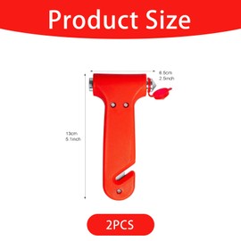 strrng 2 Pcs Life Hammer,Window Breaker,Glass Breaker,Car Safety Hammer,Seat Belt Cutter,Seat Belt Cutter And Window Breaker,Life Hammer With Seatbelt Cutter,For Bus Truck Van Car Escape Tools