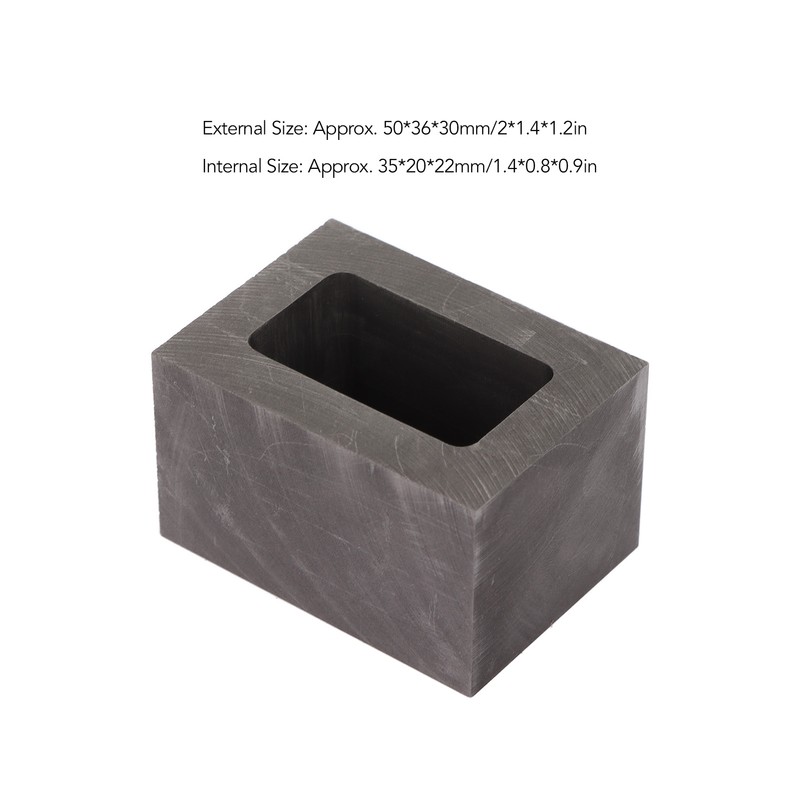Rectangular Graphite Ingot Mold Jewelry Metal Refining Mould Crucible for