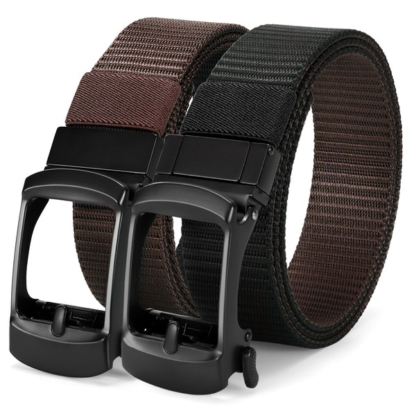 JASGOOD Mens Nylon Ratchet Belt Reversible,Web Casual Belt for Jeans