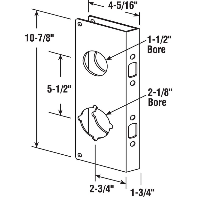 Prime-Line U 9931 Brass Lock and Door Reinforcement Plate for