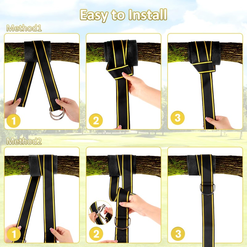 Swing attachment, hammock attachment, hammock suspension mounting set, hanging chair