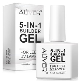 SOLOTREE 5-In-1 Builder Gel, Base Strengthening Gel, Builder Nail Gels, UV/LED Nail Polish Gel for Nails Extension 15ML