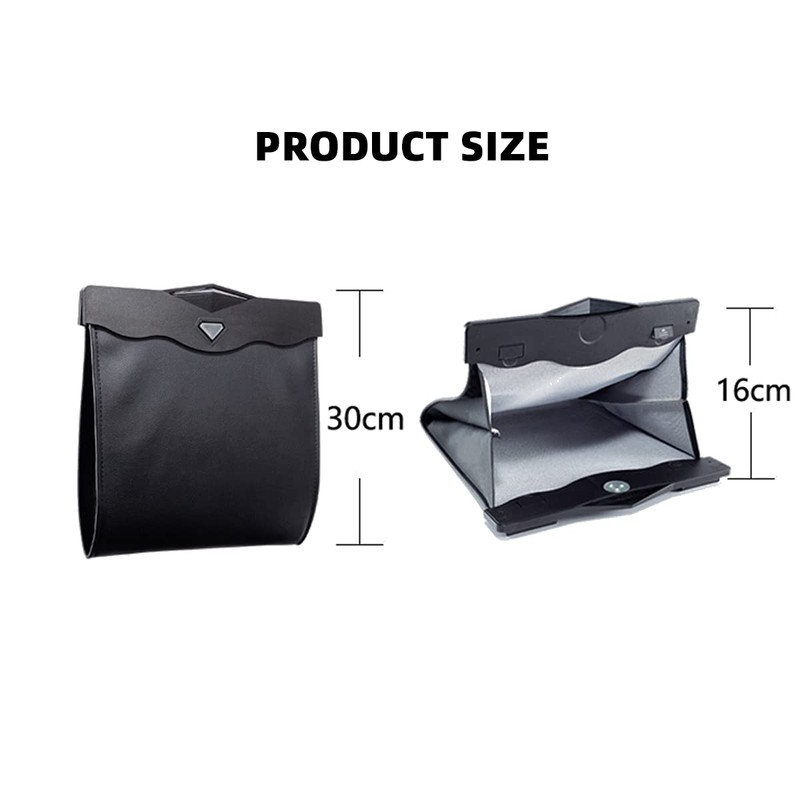 AOWIS Car Leather Trash Bag Smart LED Waterproof Organizer Storage