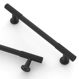 Asidrama 10 Pack 5 Inch(128mm) Matte Black Cabinet pulls Kitchen Cabinet Handles, Cabinet Pulls Kitchen Cabinet Hardware for Cupboard Drawer Pulls