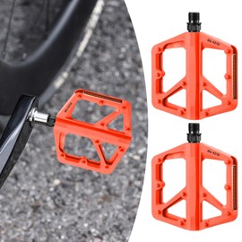 Pedals for Bike - Flat Pedals Road Bike,Reflective Equipment Replacement with 10 Anti-Skid Pins for Indoor Gym Cardio Workout Cycling Home Outdoor Use