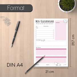 Notepad My Exam Planner I dv521 Pink I DIN A4 I 50 Sheets I Writing Pad To-Do List Planner School Study Learning Phase Exam Preparation