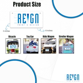 Bleu Reign Mini License Plate Mixed USA and Barbados Flag Custom Name 3x6 inches Bicycle Bike Tag