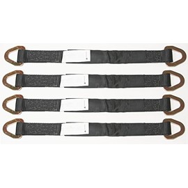 4-Pack of 2" x 24" Axle Tow Wrecker Tie-Down Straps with D Ring (Bundle)