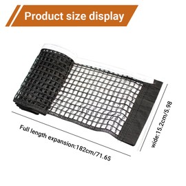 JYNXOR 1 Stück Tischtennisnetz, Tragbares Tischtennisnetz, langes Tischtennisnetz, Nylon Tischtennis Ersatznetz, tragbares Ping Pong Netz für Outdoor & Indoor, für jeden Tisch(Schwarz)
