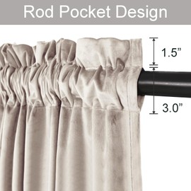 JIUZHEN Velvet Curtains 84 Inch Long Soft Retro Velvet Blackout Thermal Insulated & Noise Reducing Rod Pocket Curtains for Living Room, 42 x 84 Inches, 2 Panels with Tiebacks, Stone Blue