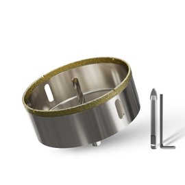 CSOOM 4-1/8"(105mm) Diamond Hole Saw with Center Drill Bit, One-Touch Positioning, Easy to Penetrate Hard Materials Such as Ceramic, Tile, Glass, Granite, Marble, etc.
