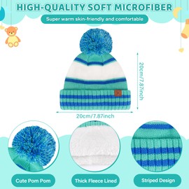 Kids Toddler Winter Hat Gloves Infinity Scarf Set Warm Beanie Hats Neck Warmer with Fleece for Boys Girls Age 2-7 Baby Gifts