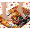 Arttown Fall Pumpkin Truck Bathroom Rug Set of 3,Autumn Maple