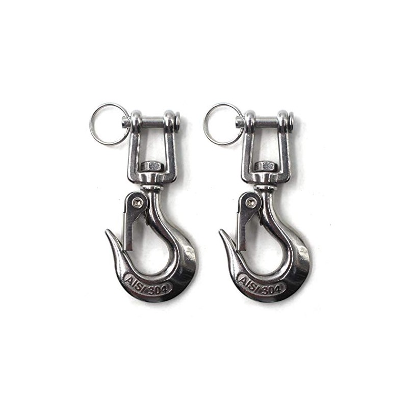 304 Stainless Steel Lifting Hook with Locking Heavy Duty Lifting