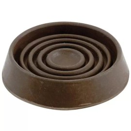 Everbilt 2-1/2 in. Brown Smooth Anti-Skid Rubber Round Furniture Cups (4-Pack)