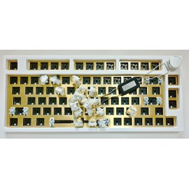 NJ80-AP Wireless Mechanical Keyboard with Knob Bluetooth 5.0/2.4G/Wired Connection 75% Hot Swappable Custom RGB Programmable Gaming Keyboard with PBT Keycap for Win Mac