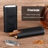 COOL KNIGHT Leather Cigar Case - Cedar Wood Lining Travel