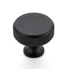 Ravinte 25 Pack Round Matte Black Knobs Knurled Single Hole