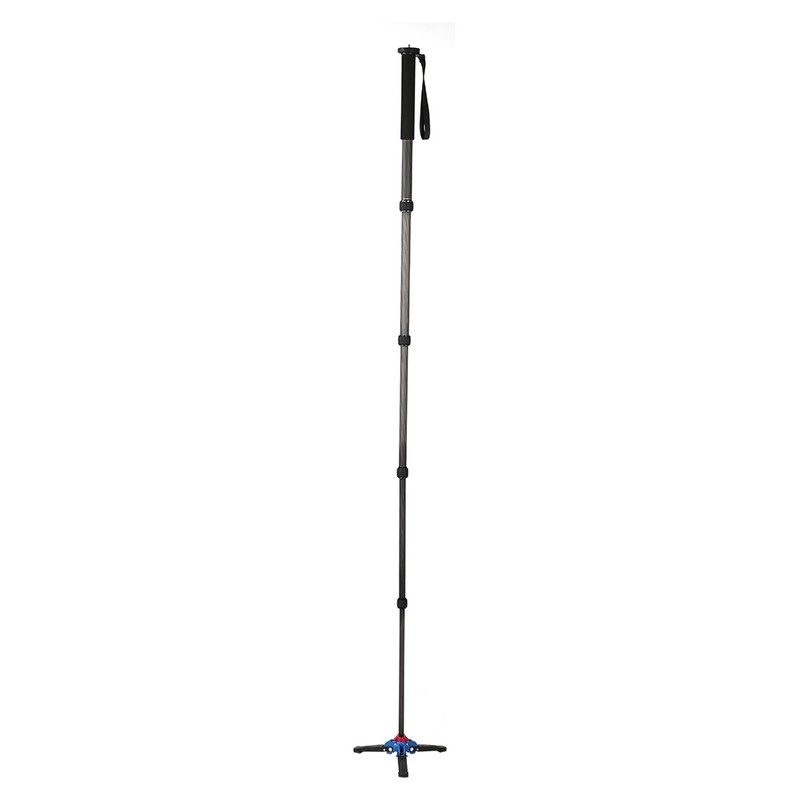 C-333+M-1 Carbon Fiber Portable Outdoor Telescopic Monopod Tripod Mountaineering Cane