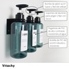 VITACHY. Pack of 3 Blue Plastic Bathroom Soap Dispenser with
