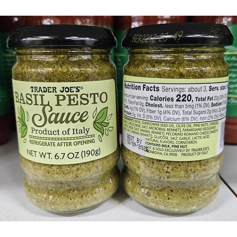 Trader Joe Basil Pesto Sauce 6.7oz 190g (Two Jars)