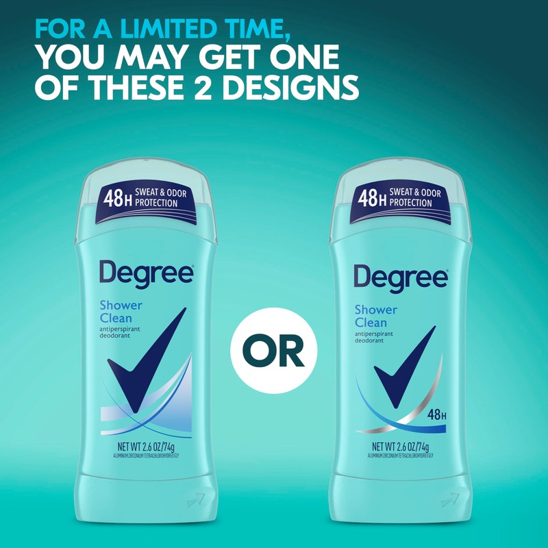 Degree Antiperspirant Deodorant Shower Clean Twin Pack 48-Hour Sweat and