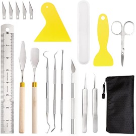ZPONEED Pack of 19 Weeding Tool Plotter Accessories, Vinyl Weeding Tools, Stainless Steel DIY Craft Tool Set for Scrapbook, Silhouette, HTV, Cameos, Labelling, DIY Making