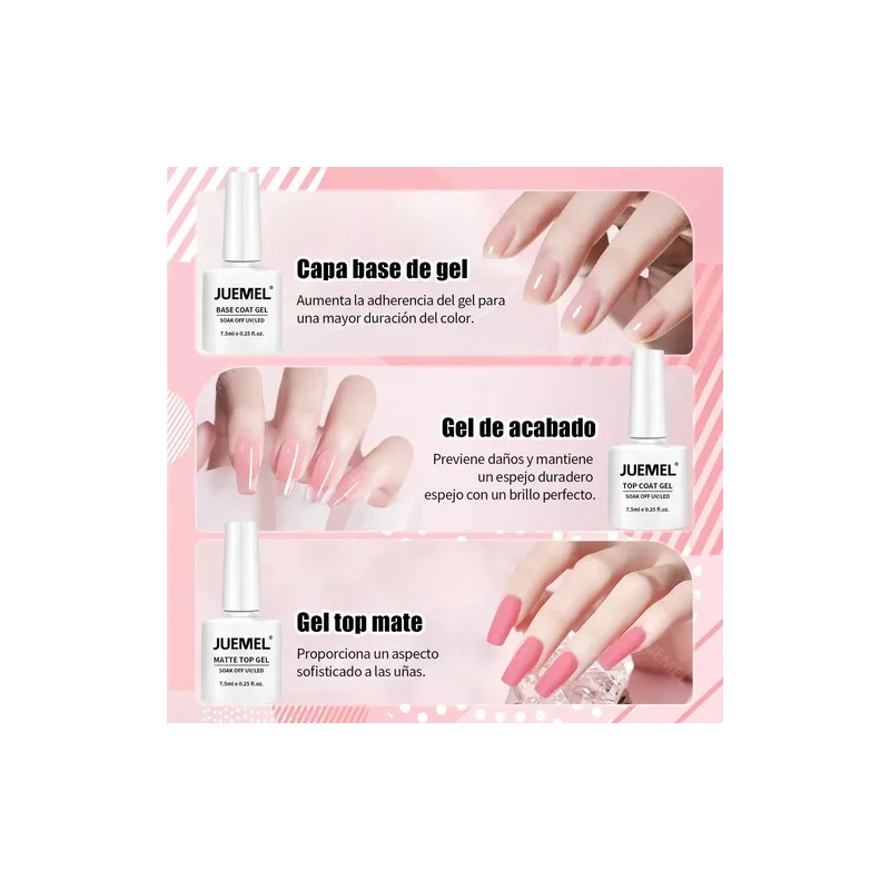 24 Geles Esmalte Para Uñas Gama De Uv Semipermanente Juemel,
