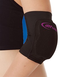 Volleyball Elbow Support, Short Type, 0.5 inches (12 mm), Thin Pad, Black, Black x Purple, M Size, 1 Piece, Made in Japan, D-706 D&M D&M Supporter, difunc Difunk Tricot Material, Fixed Elbow Pad,