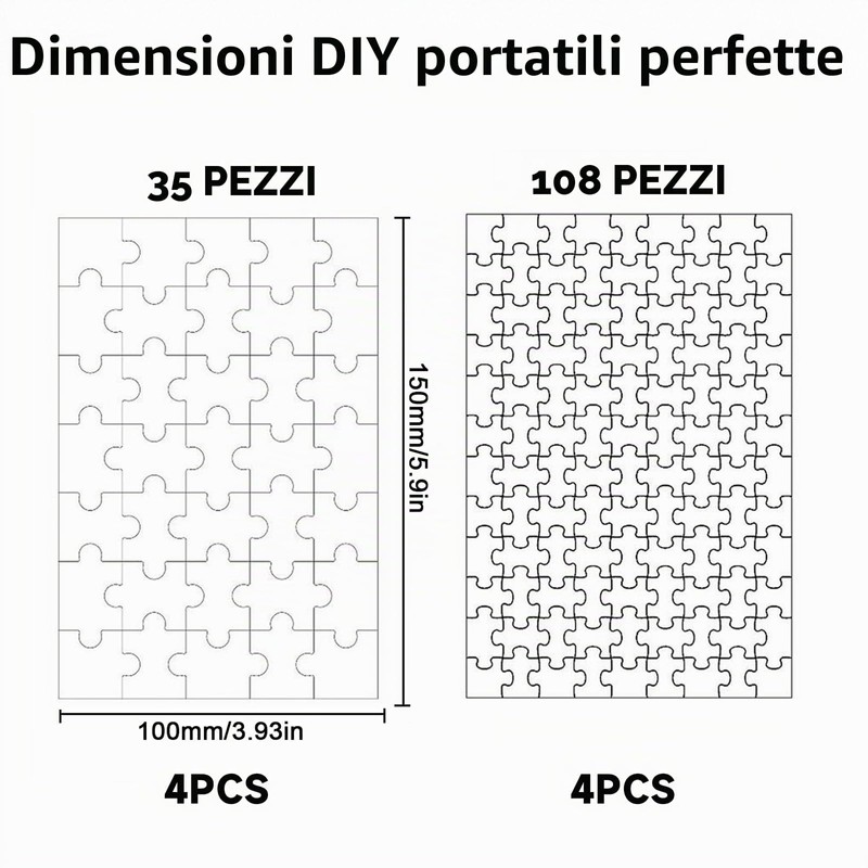 JOVYTH Puzzle In Legno Bianco 35 & 105 Pezzi, Puzzle