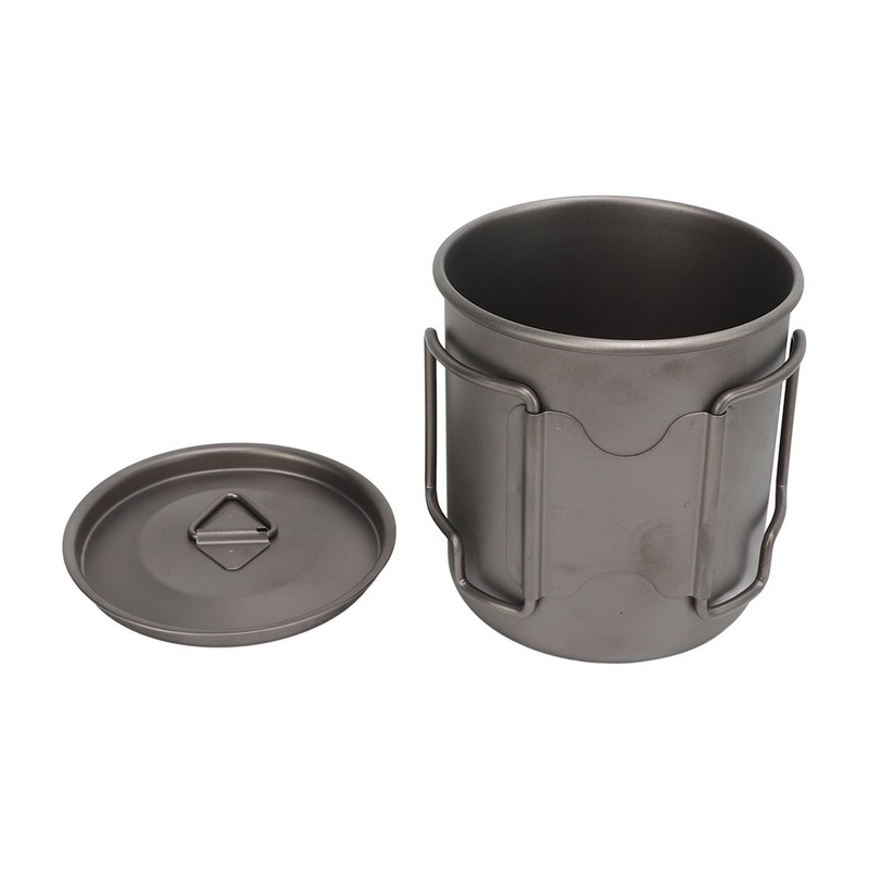 Titanium Mug 500ml Rounded Edge Design Lightweight Portable Mug with