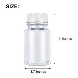 3 Ounce 12 Pcs Plastic Juice Bottle Reusable Bulk Beverage Containers with White Lids for for Bottled Water, Cold Drinks, Fresh Blended Juices and Other