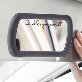 2 x Hello Gorgeous Rearview Mirror Vinyl Decal, Hello Gorgeous Decal, Water Bottle Self-Care Stickers, Rear View Mirror Decor, Laptop Affirmation Sticker (Black+Red Heart)