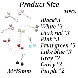 24pcs Hijab pins Pearl Hijab clips for Muslim Women Scarves Brooch Jersey Hijab Scarf Clip Shawl Pin Hijab Clips Hijab Pins Pearl Function Same As Hijab Magnets