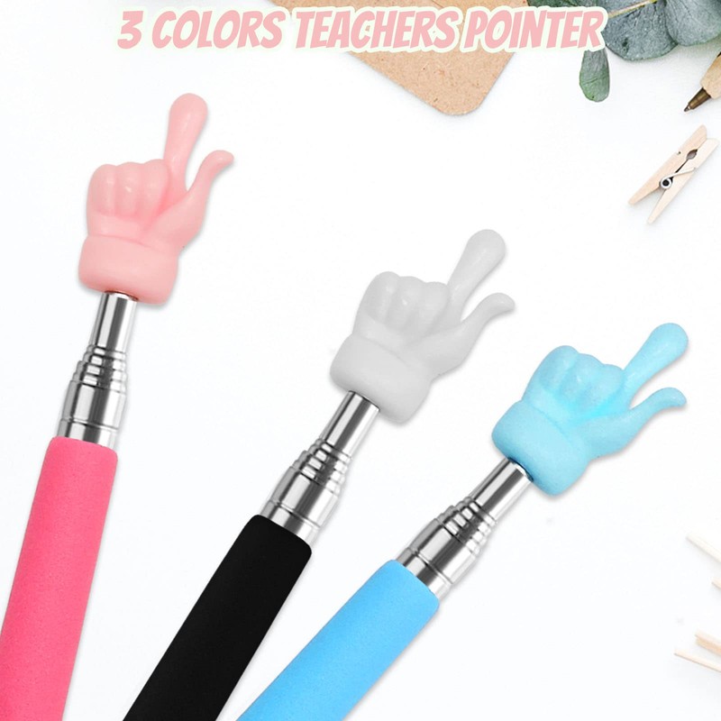 3 Pcs Telescopic Teachers Pointer, Extendable Hand Pointer Finger Pointer