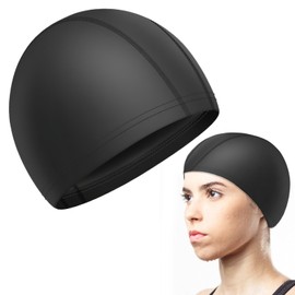 Elastic Swimming Caps, Swimming Cap for Men and Women - Waterproof Swimming Cap with Elasticity and Comfort - Oversized PU Swimming Cap for Secure Hold and Protection of Hair